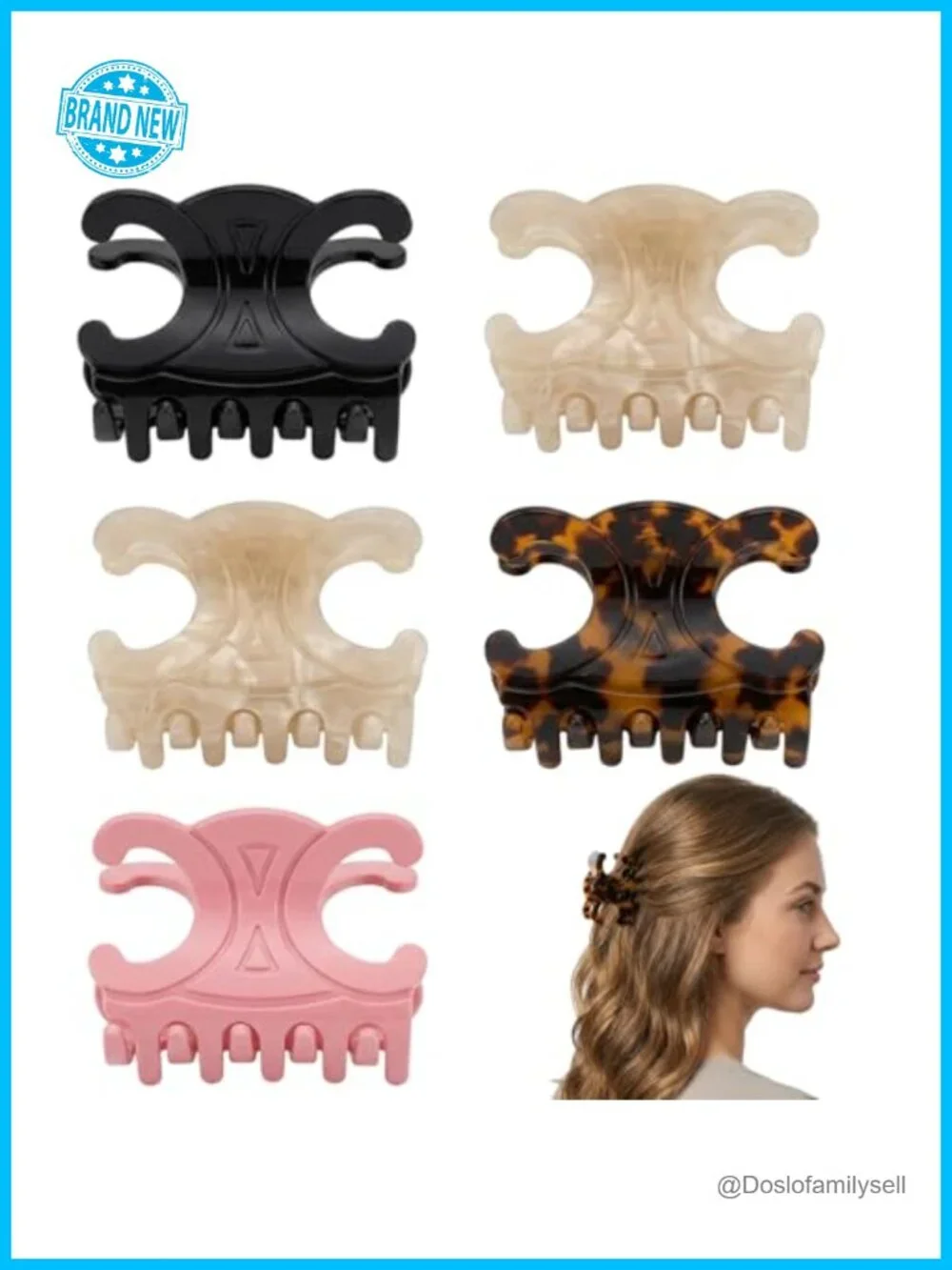 5 Butterfly Acetate Claw Clip Set for Women - Strong Hold Hair Accessories for